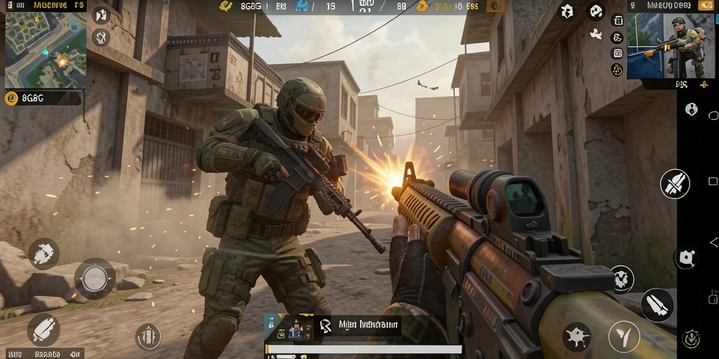 Gameplay seru dalam 8G8G dengan aksi tembak-menembak yang menegangkan.