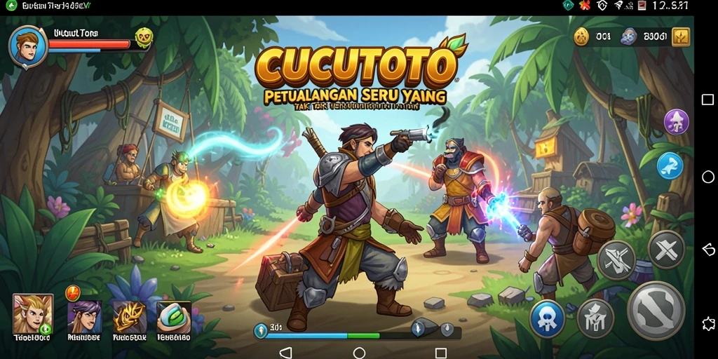 Screenshot gameplay CUCUTOTO menampilkan aksi petualangan yang mendebarkan.