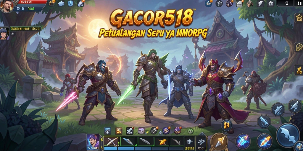 Tangkapan layar menunjukkan aksi seru di dunia MMORPG GACOR518.