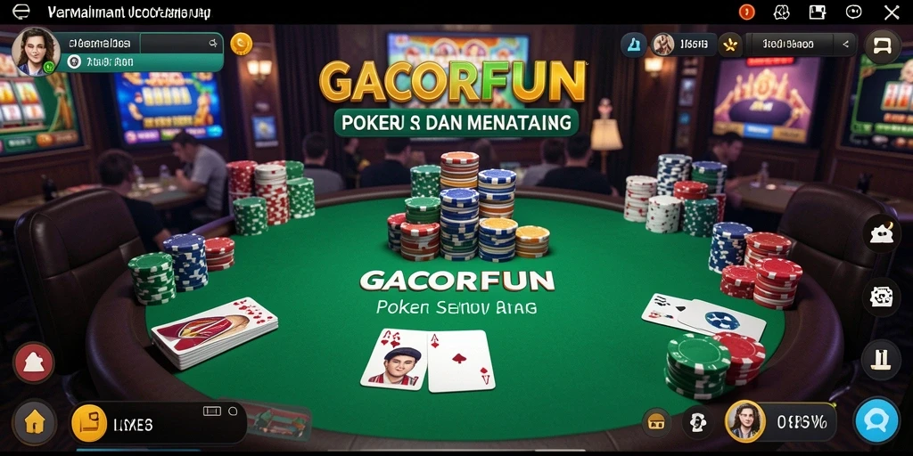 Screenshot gameplay GACORFUN saat bermain poker online.