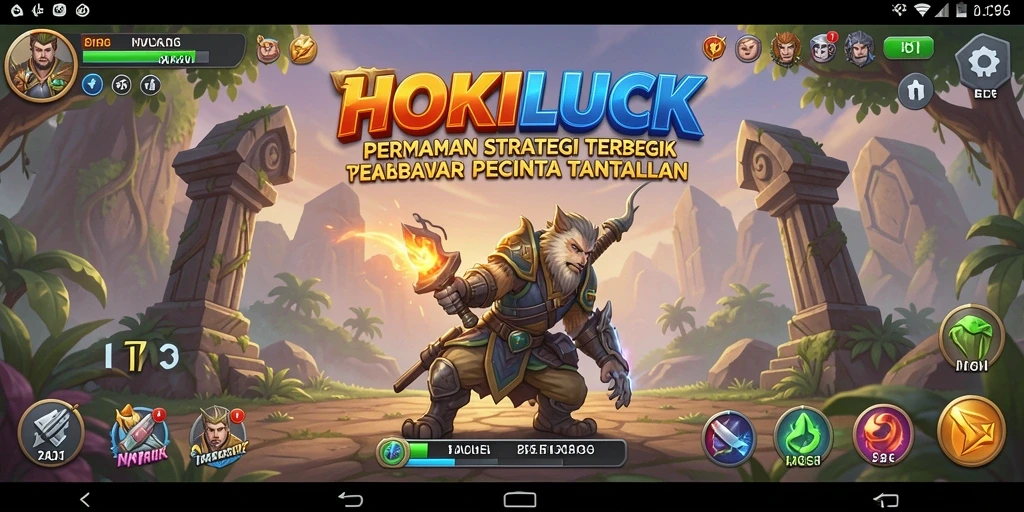 Tampilan gameplay HOKILUCK dengan aksi strategis yang intens