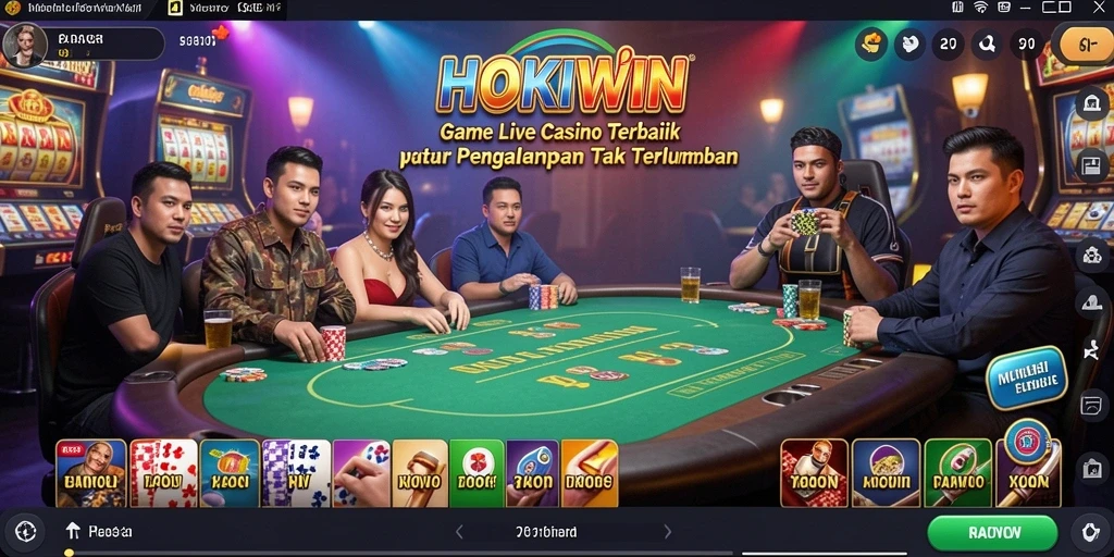Tampilan gameplay HOKIWIN yang menarik dan interaktif di Live Casino.