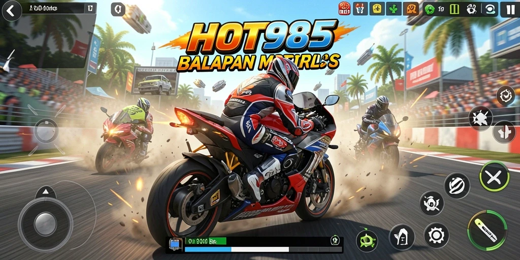 Gameplay seru balapan motor penuh aksi.