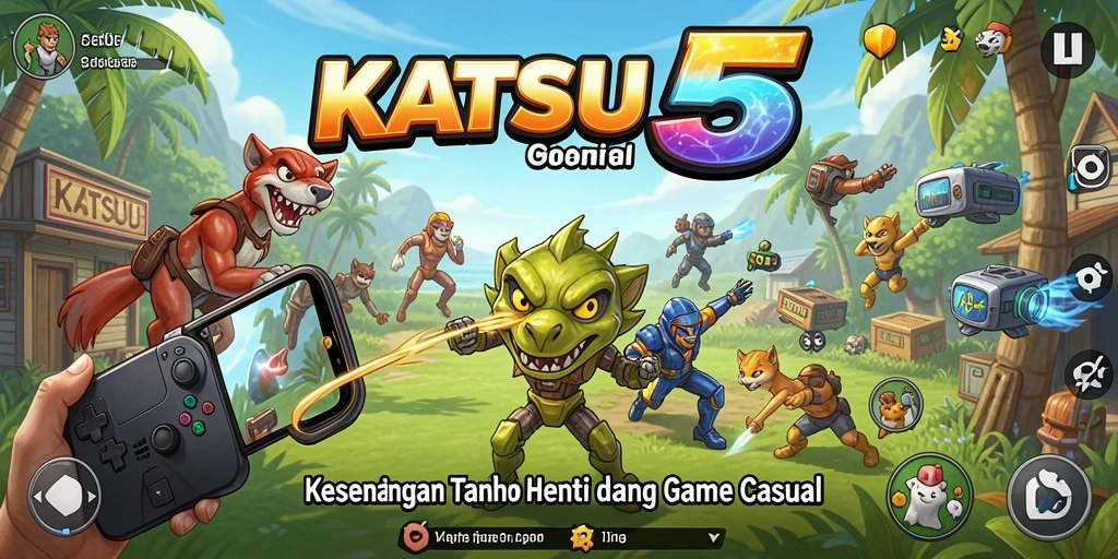 Screenshot KATSU5 menampilkan aksi gameplay yang seru dan menyenangkan.