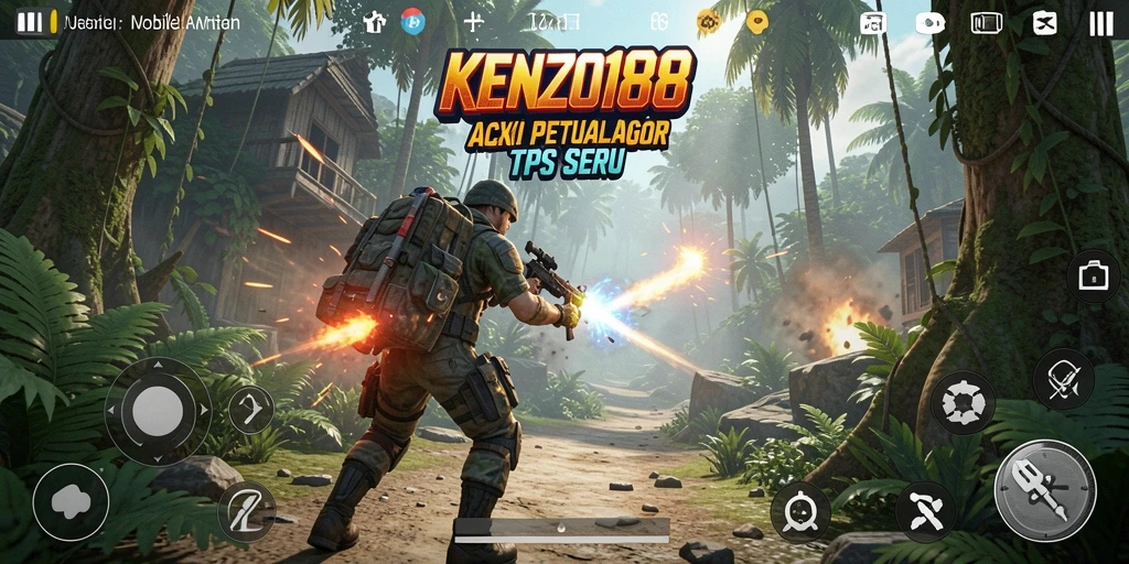 Tangkapan layar gameplay KENZO188 yang penuh aksi TPS.