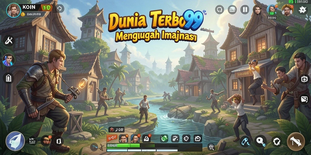 Screenshot gameplay KOIN99 yang menggambarkan dunia terbuka yang menawan.