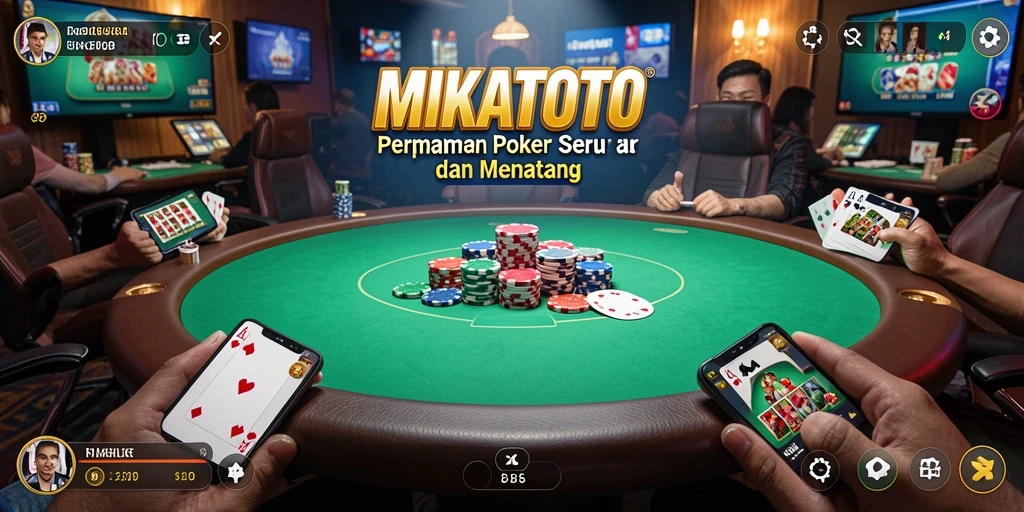 Tampilan gameplay MIKATOTO dengan suasana Poker yang mendebarkan.