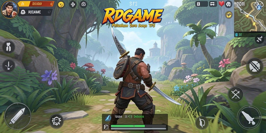 Screenshot utama RPGAME menampilkan aksi tempur yang mendebarkan.
