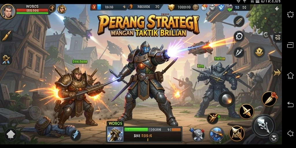 Tangkapan layar utama menunjukkan aksi strategi mendalam di WDBOS.